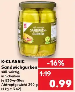 Kaufland K-CLASSIC Sandwichgurken Angebot