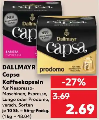 Kaufland DALLMAYR Capsa Kaffeekapseln Angebot