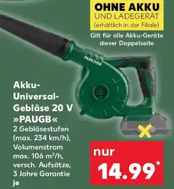 Kaufland PARKSIDE Akku Universal Gebläse 20 V PAUGB Angebot