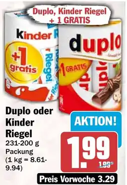 HIT Duplo oder Kinder Riegel Angebot