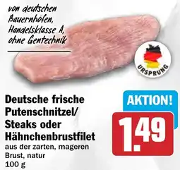 HIT Deutsche frische Putenschnitzel/ Steaks oder Hähnchenbrustfilet Angebot