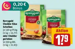 REWE Kerrygold Cheddar Käse Scheiben oder Cheddar gerieben Angebot