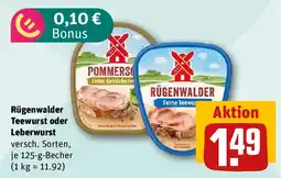 REWE Rügenwalder Teewurst oder Leberwurst Angebot