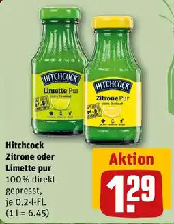 REWE Hitchcock Zitrone oder Limette pur Angebot