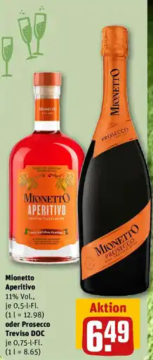 REWE Mionetto Aperitivo oder Prosecco Treviso DOC Angebot