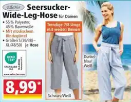 Norma ElleNor Seersucker Wide-Leg-Hose Angebot