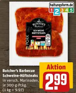 REWE Butcher's Barbecue Schweine-Hüftsteaks Angebot