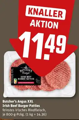 REWE Butcher's Angus XXL Irish Beef Burger Patties Angebot
