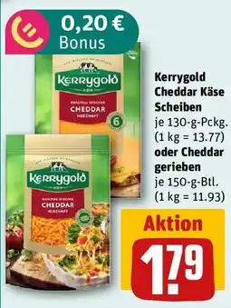 REWE Kerrygold Cheddar Käse Scheiben oder Cheddar gerieben Angebot
