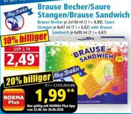 Norma Ahoj Brause Becher/Saure Stangen/Brause Sandwich Angebot