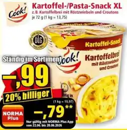 Norma Cook! Kartoffel-/Pasta-Snack XL Angebot