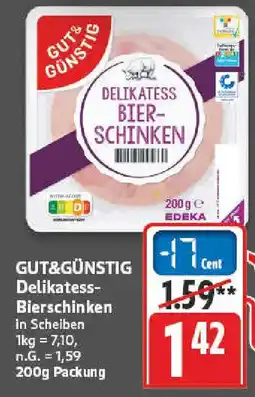NP Discount GUT&GÜNSTIG Delikatess Bierschinken Angebot