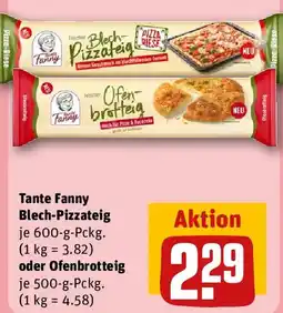 REWE Tante Fanny Blech-Pizzateig oder Ofenbrotteig Angebot