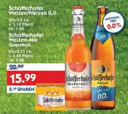 Hol'ab Getränkemarkt Schöfferhofer Weizen/Weizen 0,0 Angebot
