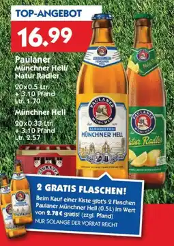 Hol'ab Getränkemarkt Paulaner Münchner Hell/ Natur Radler Angebot