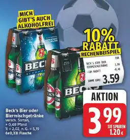 NP Discount Beck's Bier oder Biermischgetränke Angebot