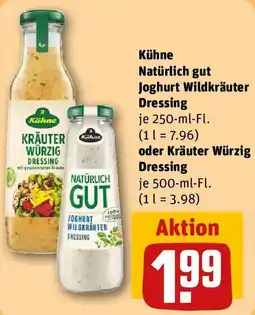 REWE Kühne Natürlich gut Joghurt Wildkräuter Dressing oder Kräuter Würzig Dressing Angebot