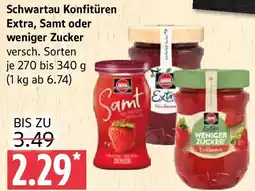 Marktkauf Schwartau Konfitüren Extra, Samt oder weniger Zucker Angebot