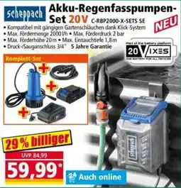 Norma scheppach Akku-Regenfasspumpen- Set 20V Angebot