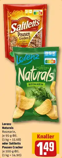 REWE Lorenz Naturals oder Saltletts Pausen Cracker Angebot