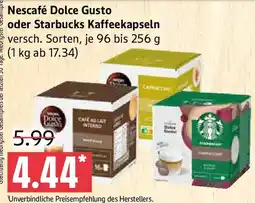 Marktkauf Nescafé Dolce Gusto oder Starbucks Kaffeekapseln Angebot