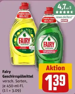 REWE Fairy Geschirrspülmittel Angebot