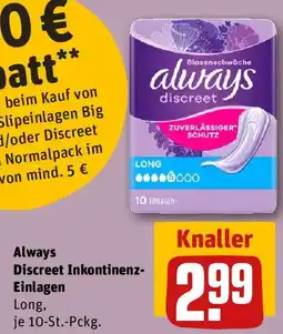 REWE Always Discreet Inkontinenz Einlagen Angebot