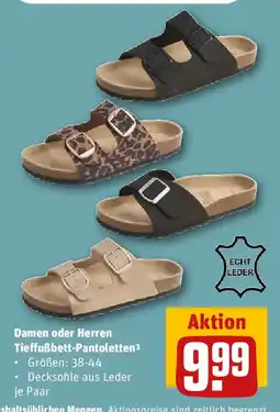 REWE Damen oder Herren Tieffußbett-Pantoletten Angebot