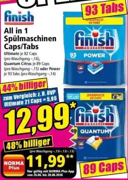 Norma finish All in 1 Spülmaschinenfish Caps/Tabs Angebot