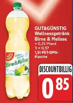 NP Discount GUT&GÜNSTIG Wellnessgetränk Birne & Melisse Angebot