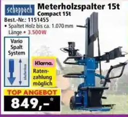 Norma Scheppach Meterholzspalter 15t Compact 15t Angebot