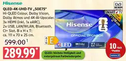 Marktkauf Hisense QLED-4K-UHD-TV ,,50E7S" Angebot