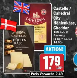 HIT Castello / Cahedral City Höhlenkäse, Cheddar Angebot
