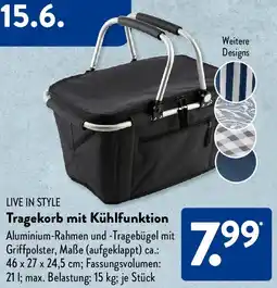 Aldi Süd LIVE IN STYLE Tragekorb mit Kühlfunktion Angebot