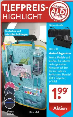 Aldi Süd RIDE+GO Auto-Organizer Angebot