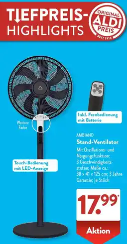 Aldi Süd AMBIANO Stand-Ventilator Angebot