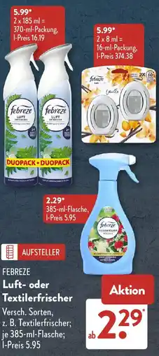 Aldi Süd FEBREZE Luft- oder Textilerfrischer Angebot