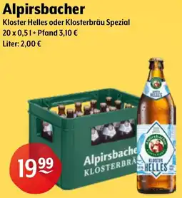 Getränke Hoffmann Alpirsbacher Kloster Helles oder Klosterbräu Spezial Angebot
