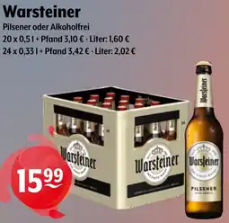 Getränke Hoffmann Warsteiner Pilsener oder Alkoholfrei Angebot