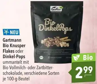 CITTI Markt Gartmann Bio Knusper Flakes oder Dinkel Pops 100g Beutel Angebot