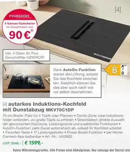 EP Autarkes induktions-kochfeld mit dunstabzug mkv70c1dp Angebot