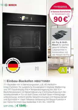 EP Bosch einbau-backofen hbg778nb1 Angebot
