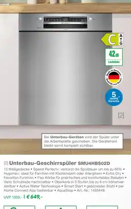 EP Bosch unterbau-geschirrspüler smu4hbs02d Angebot