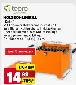 Marktkauf Tepro holzkohlegrill cube Angebot