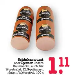 E-Center Unsere hausmarke schinkenwurst Angebot