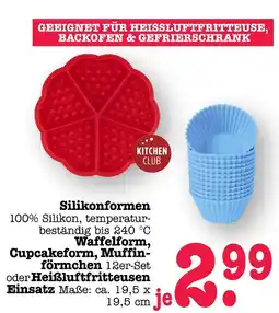 E-Center Kitchen club waffelform, cupcakeform, muffinförmchen Angebot