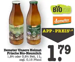 E-Center Demeter unsere heimat frische bio-heumilch Angebot