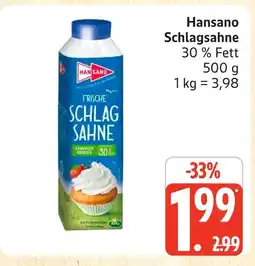 Marktkauf Hansano schlagsahne Angebot