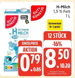 Marktkauf Gut & günstig h-milch, 1,5 % fett Angebot