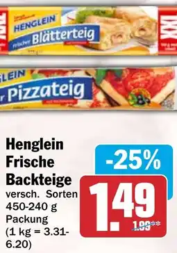 HIT Henglein Frische Backteige Angebot